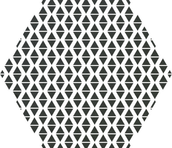 Carrelage hexagonal patchwork noir et blanc Codicer MOMA