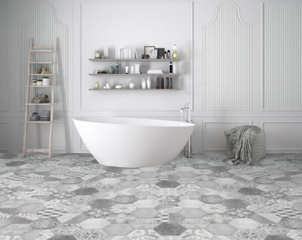 Carrelage patchwork hexagonal gris Itt NUUK