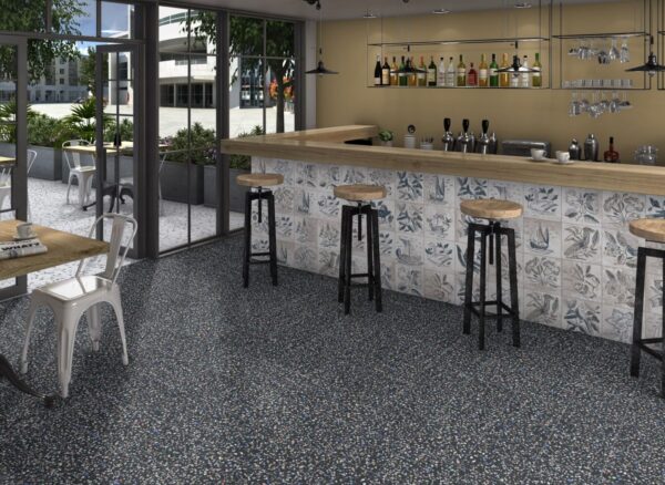 Carrelage terrazzo noir Codicer VENICE - sol DARK COLOURS