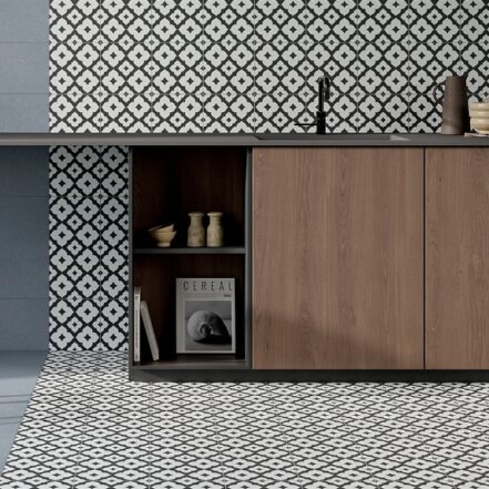 Carreaux de ciment noir et blanc 20x20cm - Rêverie 15 - carrelage italien Unicom Starker