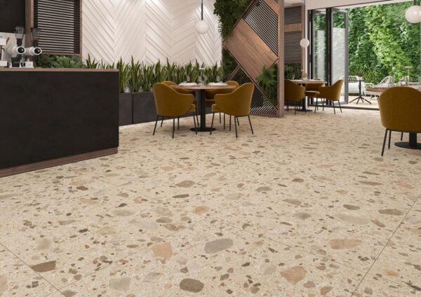 Carrelage terrazzo beige - MYSTONE couleur BRUN