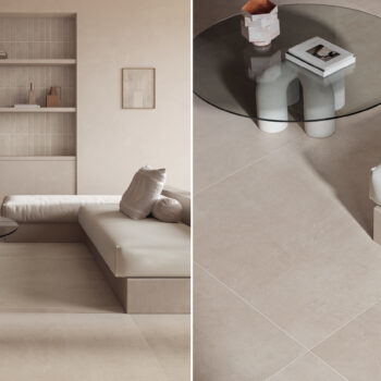 Carrelage effet béton ciré beige Unicom Starker LIVING - sol SABBIA