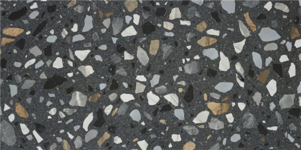 Carrelage terrazzo noir - Stn CRISP - couleur GRAPHITE grain XL