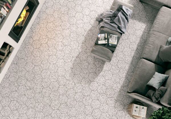 Carrelage terrazzo hexagonal blanc Codicer VENICE