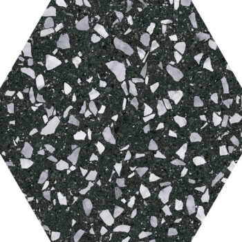 Carrelage terrazzo hexagonal noir Codicer VENICE - BLACK