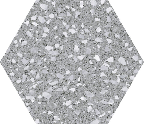 Carrelage terrazzo hexagonal gris Codicer VENICE - SILVER