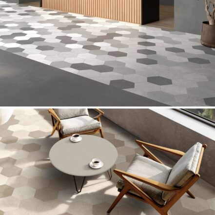 Carrelage hexagonal patchwork gris / beige ITT SEVEN - COLD / WARM