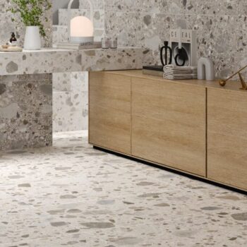 Carrelage terrazzo Keratile MYSTONE - sol couleur PERLE