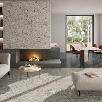 Carrelage terrazzo blanc beige Monocibec CHIAROSCURO - couleur SALAR