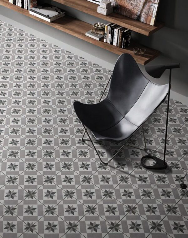 Carrelage imitation carreaux de ciment Diffusion Céramique VINTAGE STAR GREY