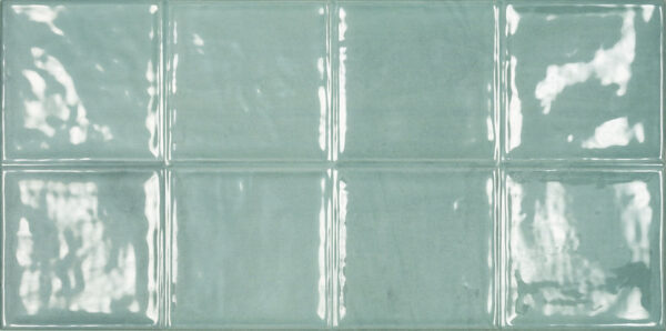 Zellige bleu AQUAMARINE imitation - effet carreaux 10x10cm - trame carrelage faience 20x40cm Diffusion Céramique ELLIGEZ