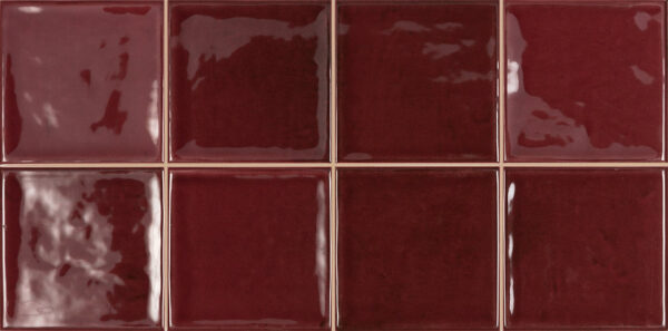 Zellige bordeaux imitation - effet carreaux 10x10cm - trame carrelage faience 20x40cm Diffusion Céramique ELLIGEZ