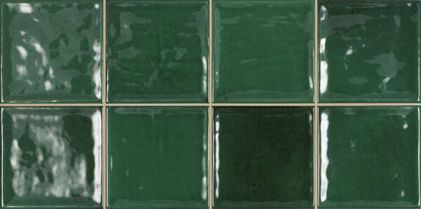 Zellige vert imitation - effet carreaux 10x10cm - trame carrelage faience 20x40cm Diffusion Céramique ELLIGEZ