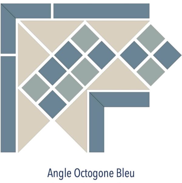 Angle pour plaques de carrelage à cabochon OCTOGONE BLEU