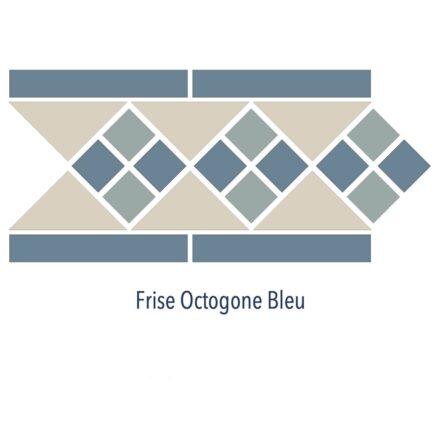 Frise pour plaques de carrelage à cabochon OCTOGONE BLEU