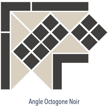 Angle pour plaques de carrelage à cabochon OCTOGONE NOIR