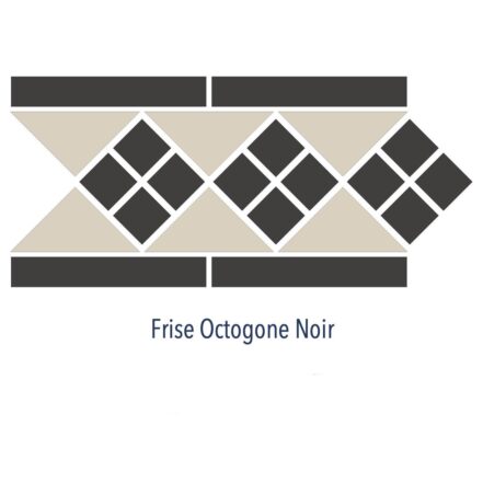 Frise pour plaques de carrelage à cabochon OCTOGONE NOIR