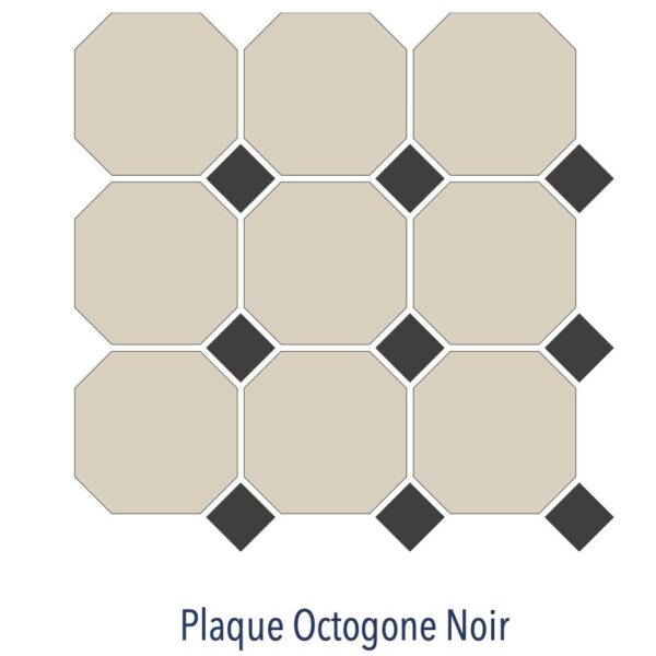 Carrelage à cabochon noir OCTOGONE Diffusion Céramique - Plaque Noir