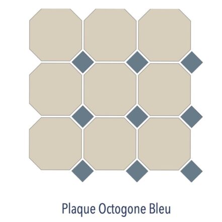 Carrelage à cabochon noir OCTOGONE Diffusion Céramique - Plaque Bleu