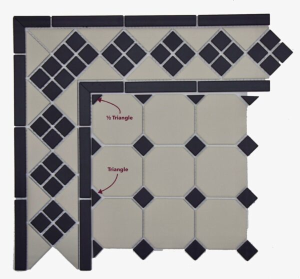 Pièces spéciales pour carrelage à cabochon OCTOGONE Diffusion Céramique - Angle, frises, triangles