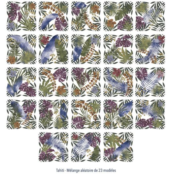 Carrelage effet papier peint à fleurs TAHITI Diffusion Céramique - Patchwork 23 motifs raccords