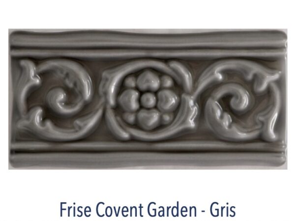 Frise décor en relief assortie au carrelage métro Diffusion Céramique LONDON - COVENT GARDEN GRIS