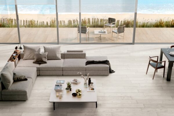 Carrelage imitation parquet Gardenia JUST-CODE 20x120cm couleur WHITE