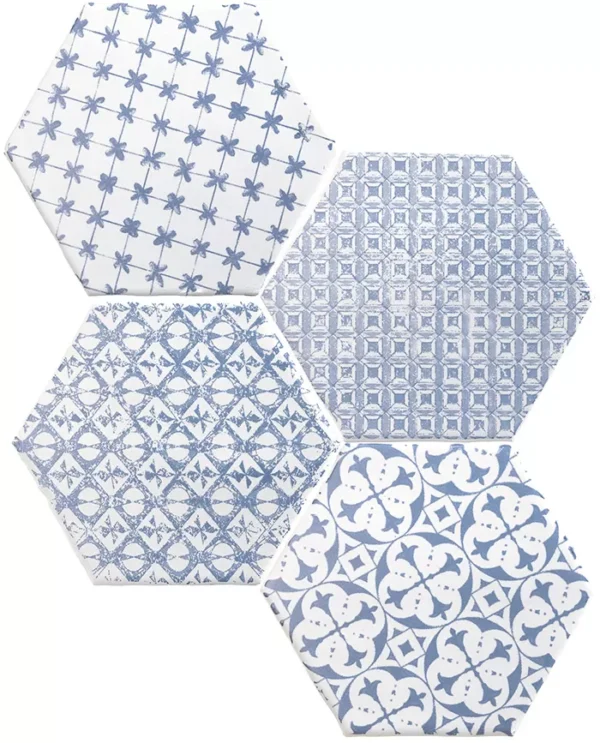 Carrelage hexagonal patchwork Cevica MARRAKECH - couleur MOSAIC AZUL