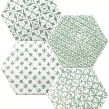 Carrelage hexagonal patchwork Cevica MARRAKECH - couleur MOSAIC VERDE