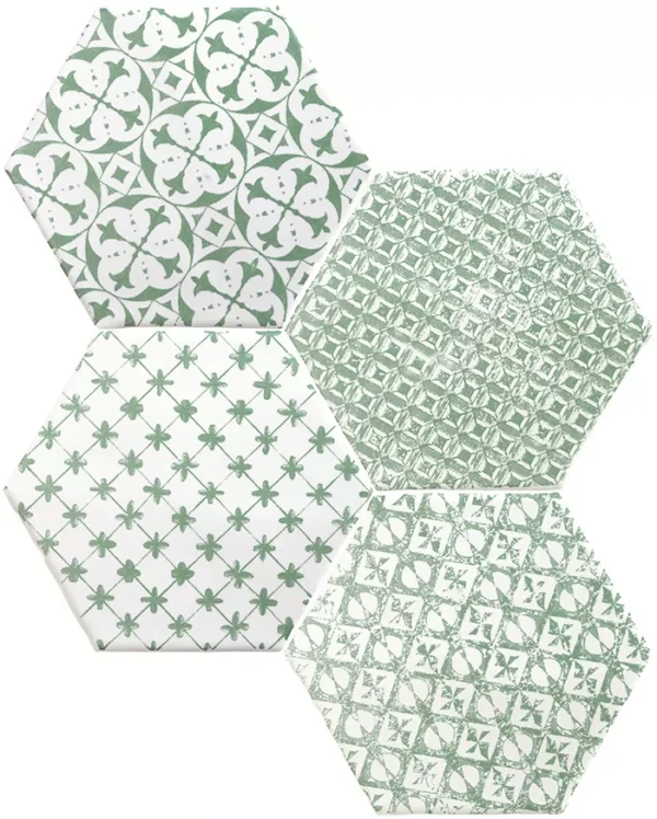 Carrelage hexagonal patchwork Cevica MARRAKECH - couleur MOSAIC VERDE