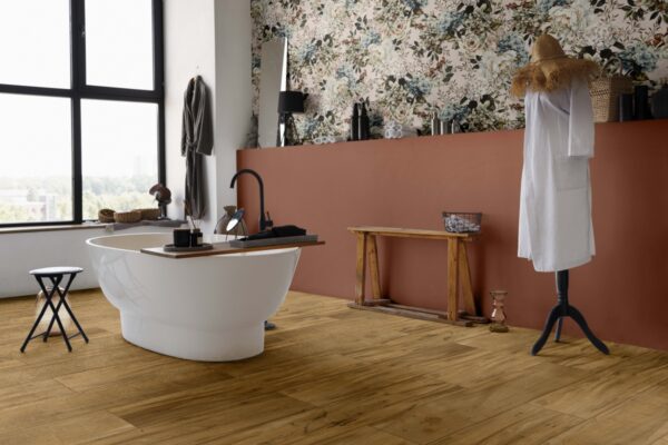 Carrelage imitation parquet salle de bain - Gardenia JUST VENICE couleur ROVERE CHIARO