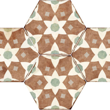 Carrelage hexagonal imitation carreaux de ciment Nanda ALHAMBRA YASMINA