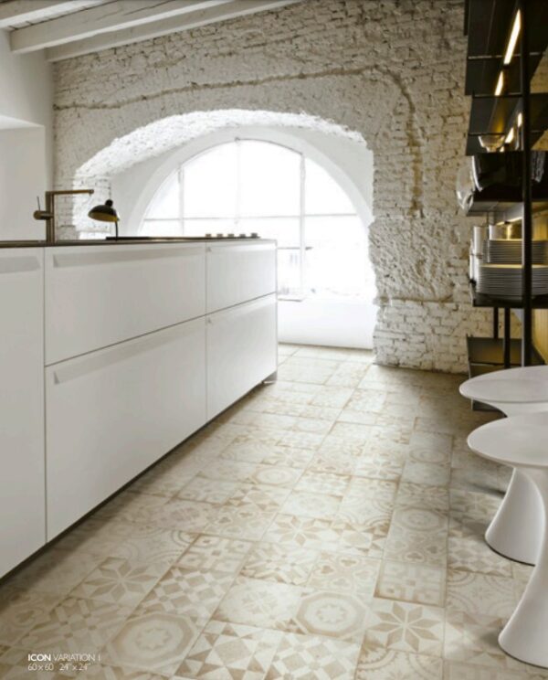 Carrelage patchwork imitation carreaux de ciment Unicom Starker ICON - sol de cuisine VARIATION 1