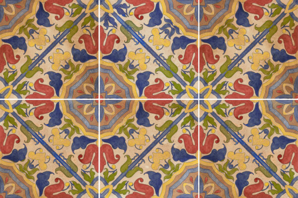 Carrelage azulejo fleuri Nanda, collection Terra -modèle LARA