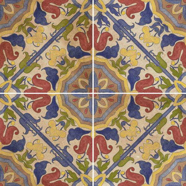 Carrelage azulejo fleuri Nanda, collection Terra -modèle LARA