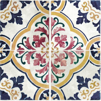 Carrelage azulejos fleuris Nanda Terra MILANA pour intérieur et extérieur